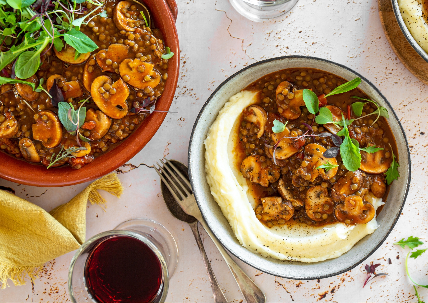 Lentil & Mushroom Stew on Butter Bean Mash Gauteng Lifestyle Magazine